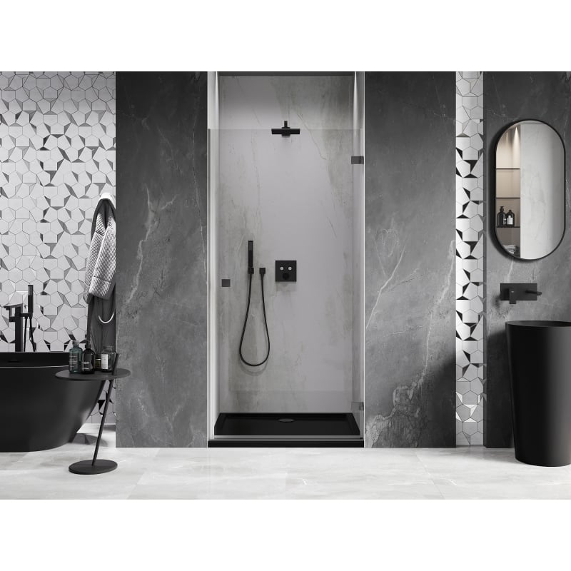 Mexen Lunar-B drzwi prysznicowe uchylne prawe 65 cm, transparent, gun metal - 832-065-000-95-00-P