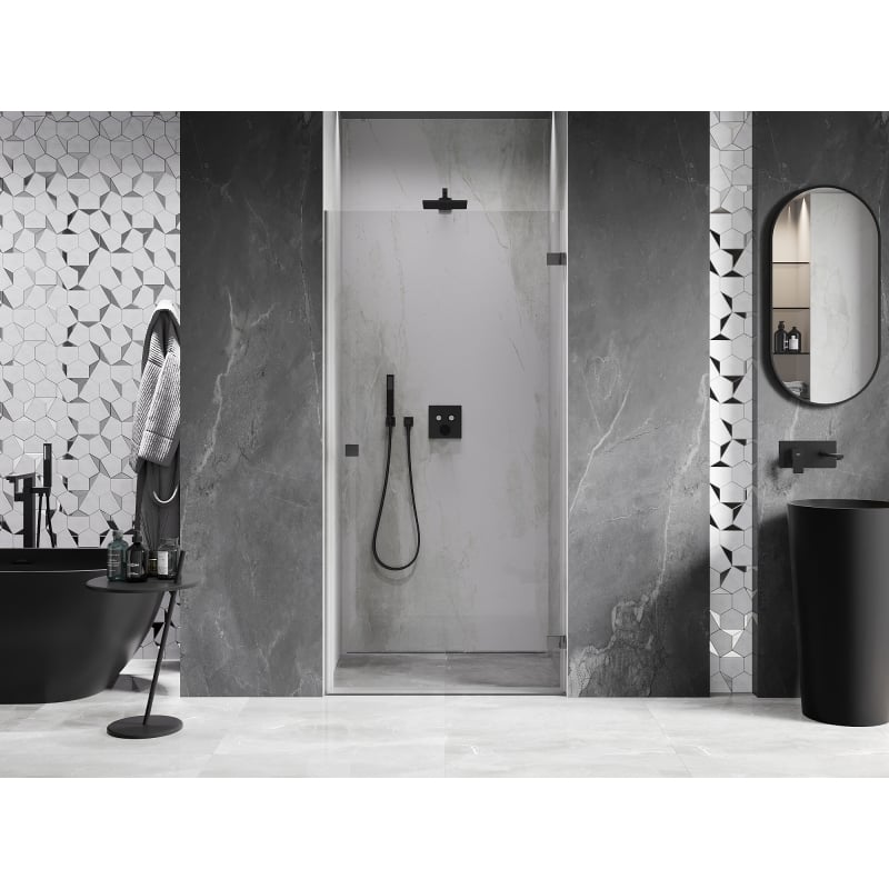 Mexen Lunar-B drzwi prysznicowe uchylne prawe 65 cm, transparent, gun metal - 832-065-000-95-00-P