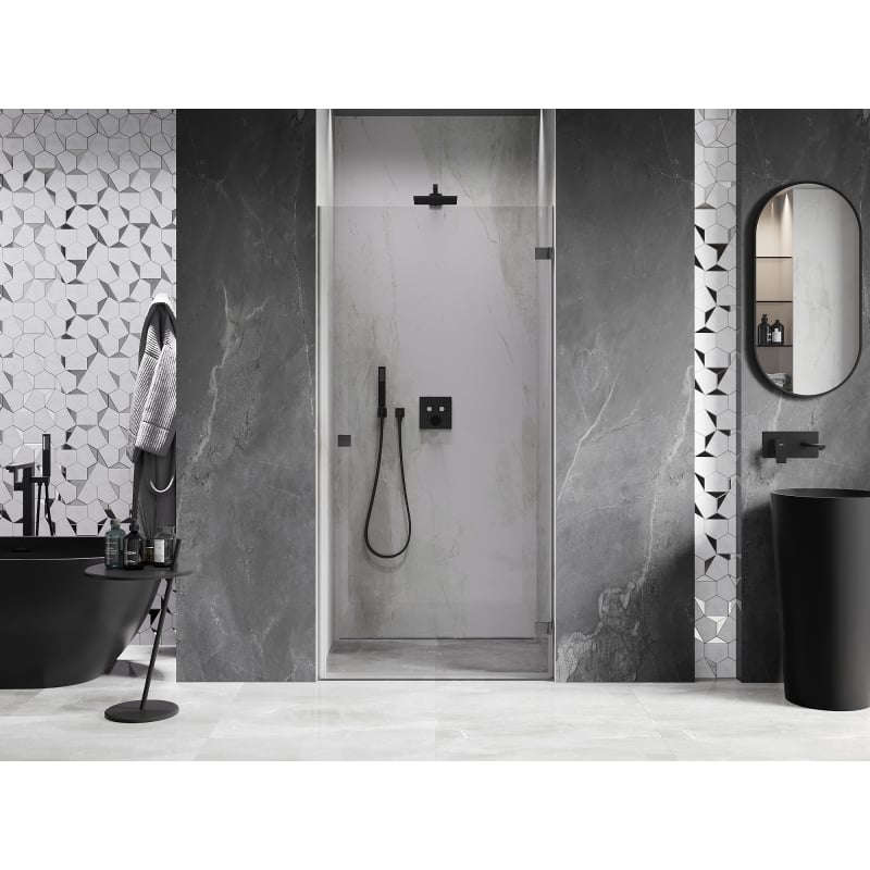Mexen Lunar-B drzwi prysznicowe uchylne prawe 85 cm, transparent, gun metal - 832-085-000-95-00-P