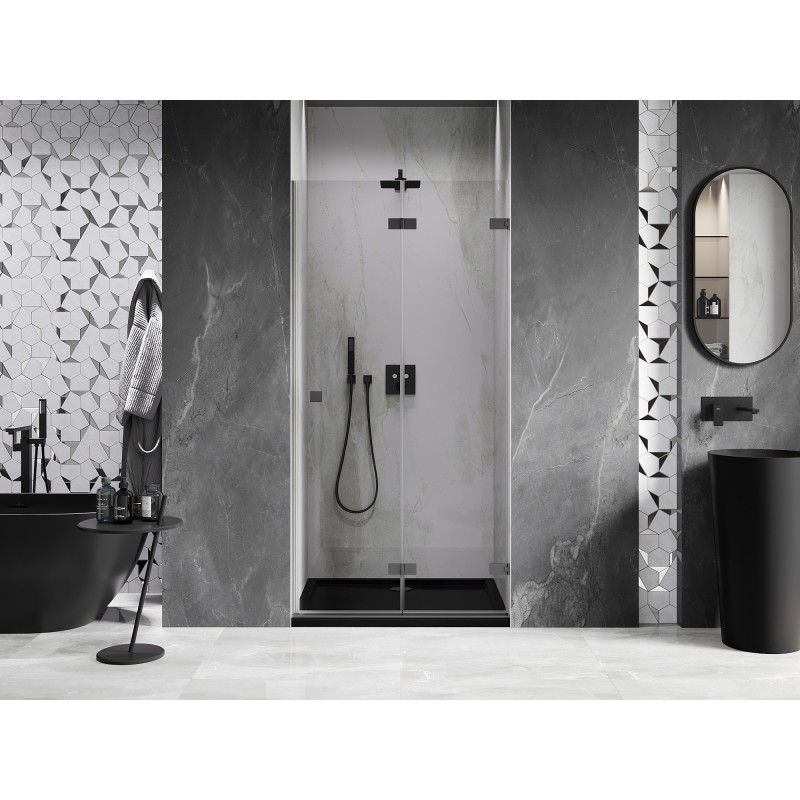 Mexen Lunar-F drzwi prysznicowe składane prawe 60 cm, transparent, gun metal - 836-060-000-95-00-P