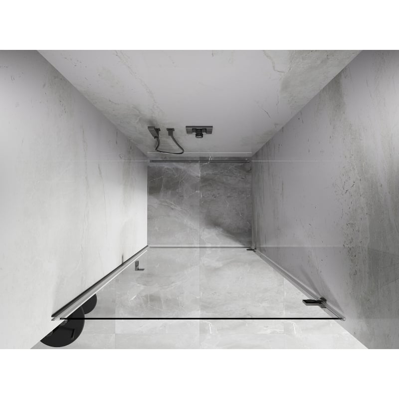 Mexen Lunar-B drzwi prysznicowe uchylne prawe 85 cm, transparent, nikiel szczotkowany - 832-085-000-97-00-P