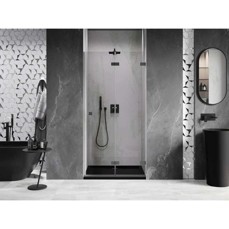 Mexen Lunar-F drzwi prysznicowe składane prawe 85 cm, transparent, gun metal - 836-085-000-95-00-P