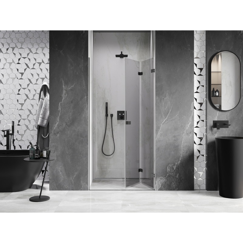 Mexen Lunar-F drzwi prysznicowe składane prawe 90 cm, transparent, gun metal - 836-090-000-95-00-P