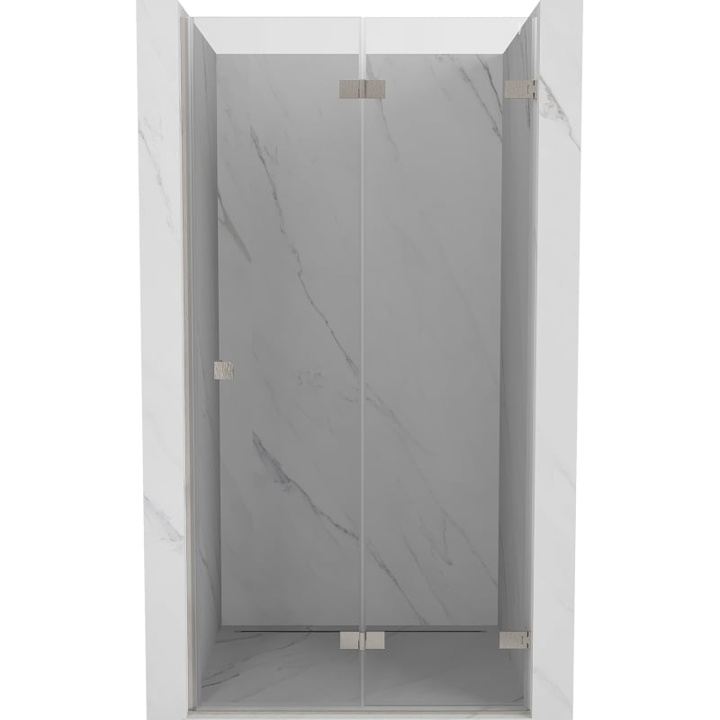 Mexen Lunar-F drzwi prysznicowe składane prawe 85 cm, transparent, nikiel szczotkowany - 836-085-000-97-00-P