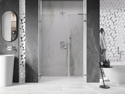 Mexen Lunar-B L drzwi prysznicowe uchylne lewe 115 cm, transparent, chrom - 832SL-115-050-01-00-L