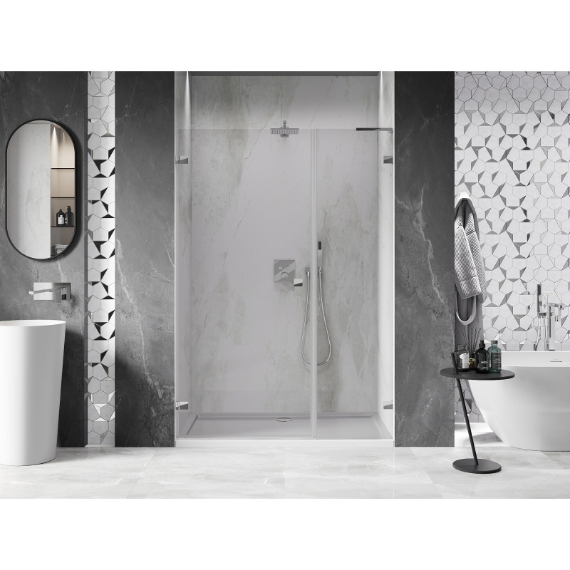 Mexen Lunar-B L drzwi prysznicowe uchylne lewe 150 cm, transparent, chrom - 832SL-150-050-01-00-L