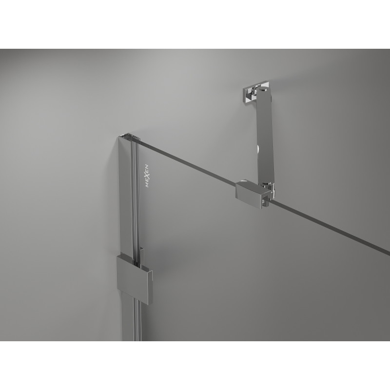 Mexen Lunar-B drzwi prysznicowe uchylne lewe 140 cm, transparent, chrom - 832S-140-050-01-00-L