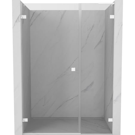 Mexen Lunar-B L drzwi prysznicowe uchylne lewe 150 cm, transparent, białe - 832SL-150-050-20-00-L