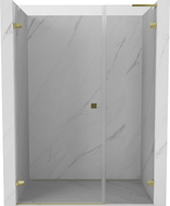 Mexen Lunar-B L drzwi prysznicowe uchylne lewe 140 cm, transparent, złote - 832SL-140-050-50-00-L