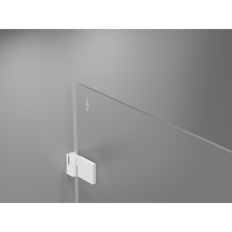 Mexen Lunar-B drzwi prysznicowe uchylne lewe 125 cm, transparent, białe - 832S-125-050-20-00-L