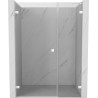 Mexen Lunar-B drzwi prysznicowe uchylne lewe 130 cm, transparent, białe - 832S-130-050-20-00-L