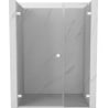 Mexen Lunar-B drzwi prysznicowe uchylne lewe 145 cm, transparent, białe - 832S-145-050-20-00-L