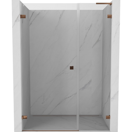 Mexen Lunar-B L drzwi prysznicowe uchylne lewe 110 cm, transparent, różowe złoto - 832SL-110-050-60-00-L