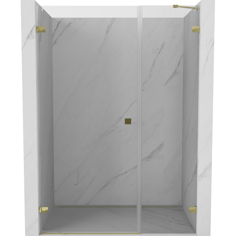 Mexen Lunar-B drzwi prysznicowe uchylne lewe 125 cm, transparent, złote - 832S-125-050-50-00-L
