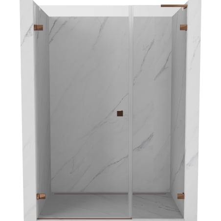 Mexen Lunar-B L drzwi prysznicowe uchylne lewe 125 cm, transparent, różowe złoto - 832SL-125-050-60-00-L