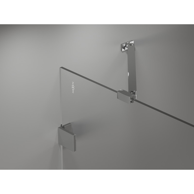 Mexen Lunar-F drzwi prysznicowe składane lewe 130 cm, transparent, chrom - 836S-130-050-01-00-L