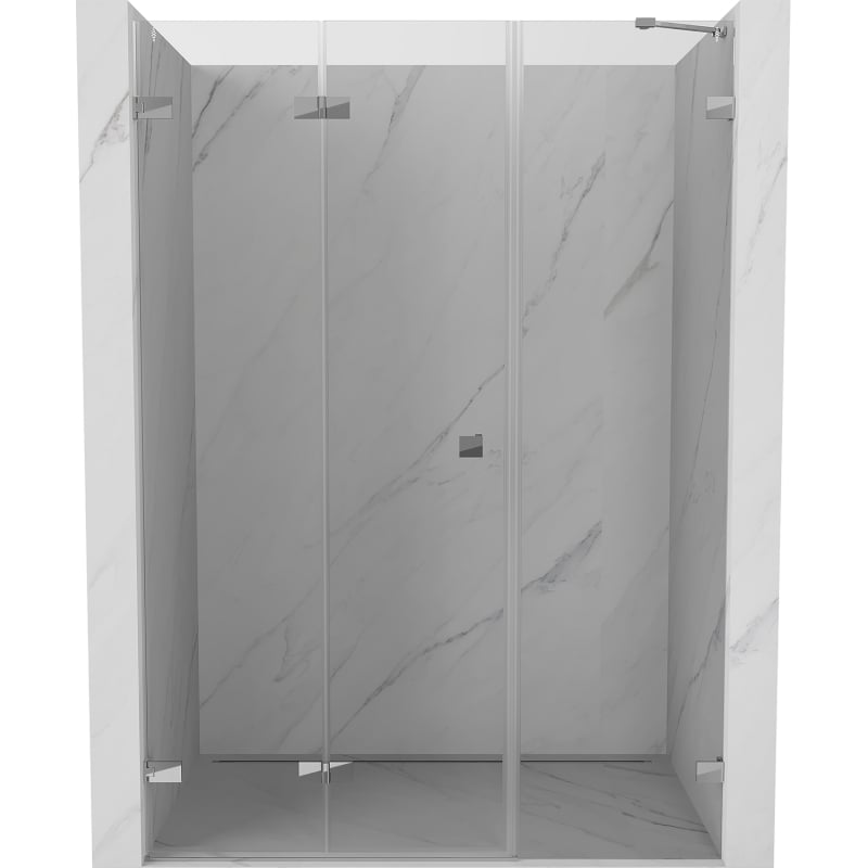 Mexen Lunar-F drzwi prysznicowe składane lewe 135 cm, transparent, chrom - 836S-135-050-01-00-L