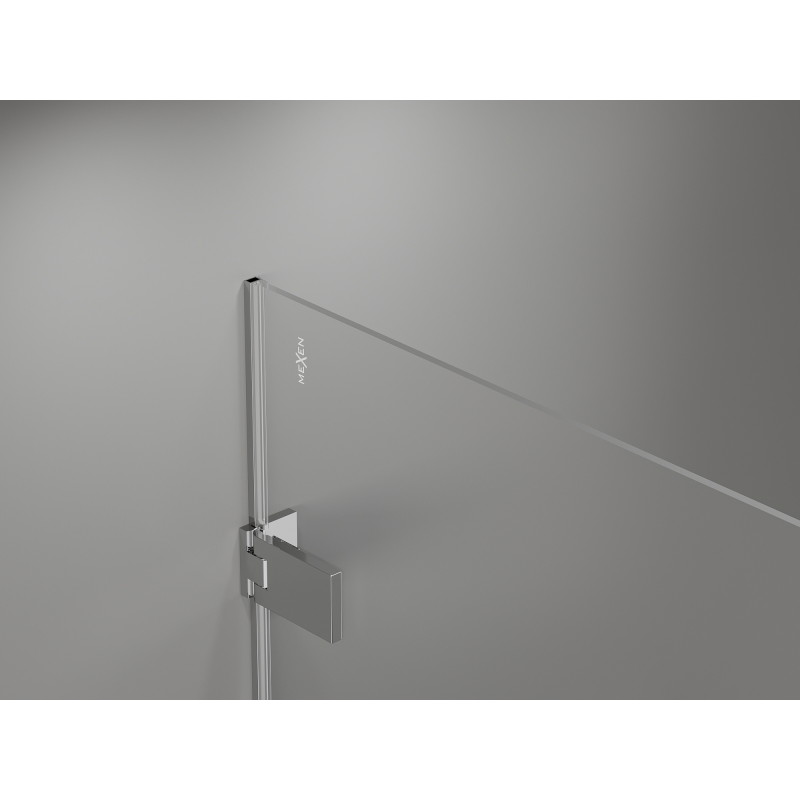 Mexen Lunar-F drzwi prysznicowe składane lewe 150 cm, transparent, chrom - 836S-150-050-01-00-L
