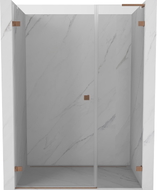 Mexen Lunar-B L drzwi prysznicowe uchylne lewe 110 cm, transparent, miedź szczotkowana - 832SL-110-050-65-00-L