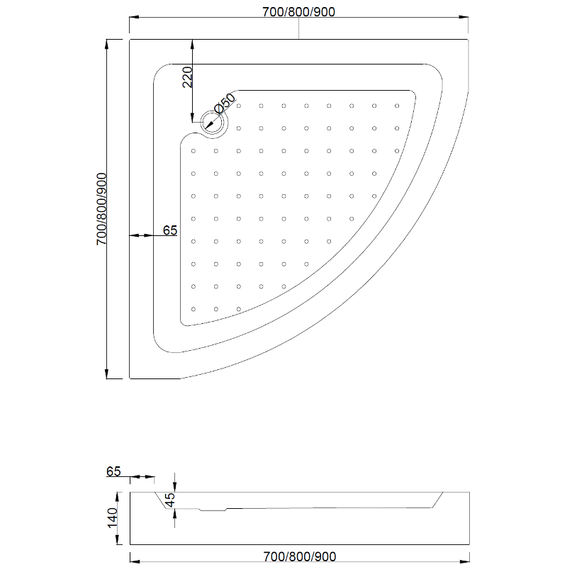 Mexen Rio kabina prysznicowa półokrągła 80 x 80 cm, grafit, złota + brodzik Rio, biały - 863-080-080-50-0-4710