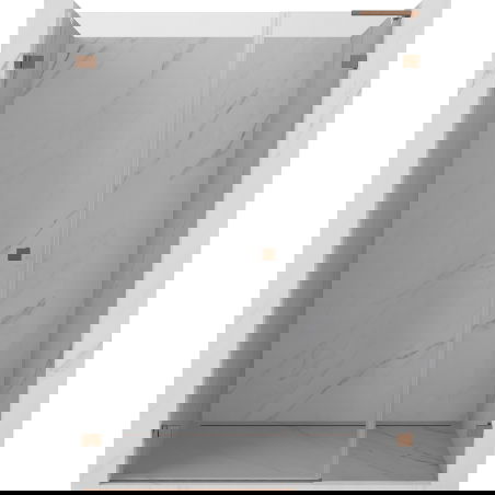 Mexen Lunar-B L drzwi prysznicowe uchylne lewe 140 cm, transparent, miedź szczotkowana - 832SL-140-050-65-00-L