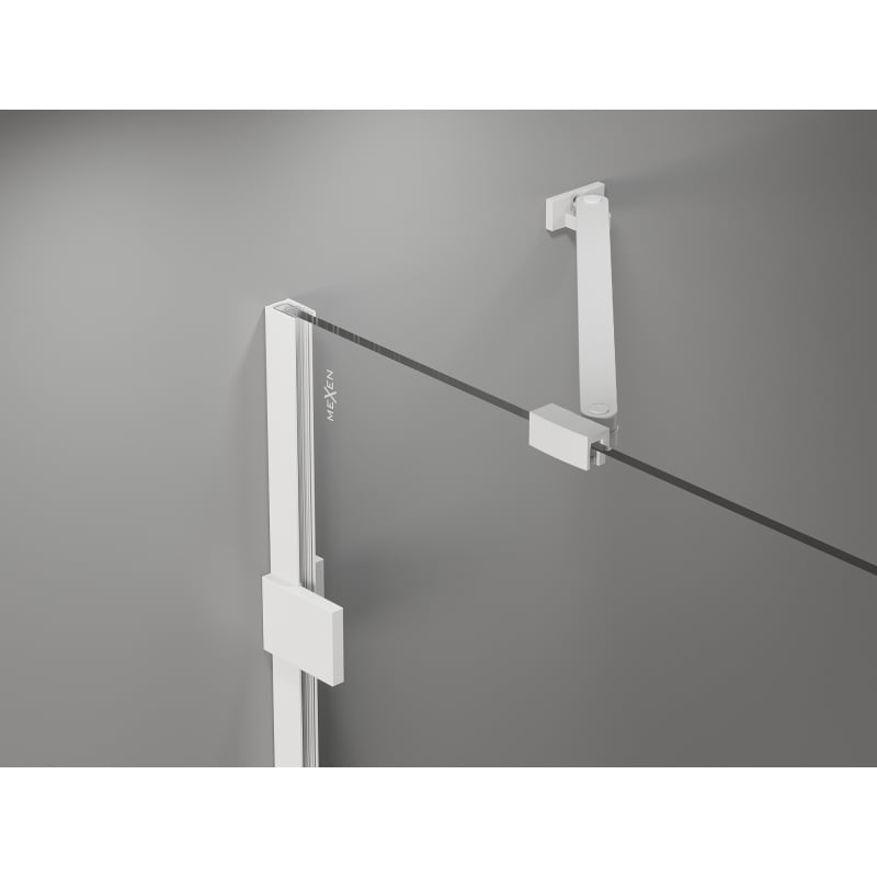 Mexen Lunar-F drzwi prysznicowe składane lewe 125 cm, transparent, białe - 836S-125-050-20-00-L