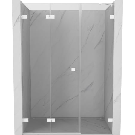 Mexen Lunar-F drzwi prysznicowe składane lewe 145 cm, transparent, białe - 836S-145-050-20-00-L