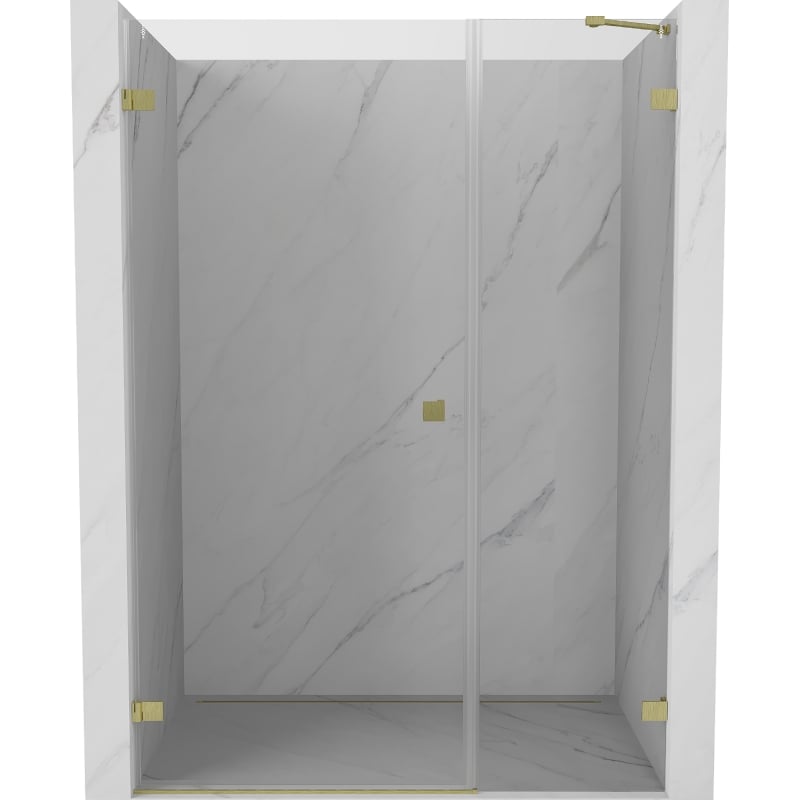 Mexen Lunar-B drzwi prysznicowe uchylne lewe 115 cm, transparent, złote szczotkowane - 832S-115-050-55-00-L