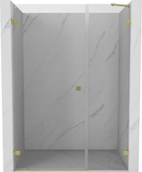 Mexen Lunar-B drzwi prysznicowe uchylne lewe 120 cm, transparent, złote szczotkowane - 832S-120-050-55-00-L