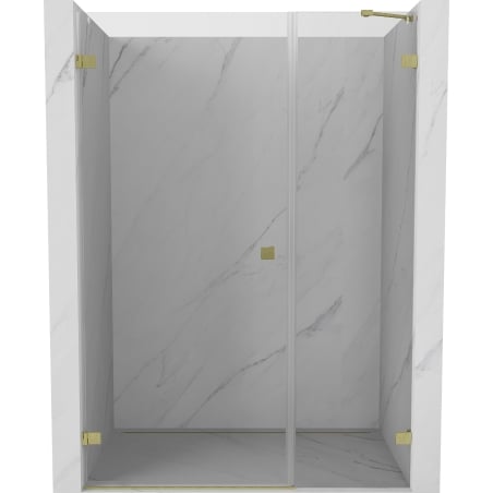 Mexen Lunar-B drzwi prysznicowe uchylne lewe 135 cm, transparent, złote szczotkowane - 832S-135-050-55-00-L