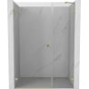 Mexen Lunar-B drzwi prysznicowe uchylne lewe 140 cm, transparent, złote szczotkowane - 832S-140-050-55-00-L