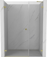 Mexen Lunar-B drzwi prysznicowe uchylne lewe 145 cm, transparent, złote szczotkowane - 832S-145-050-55-00-L