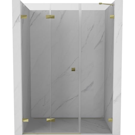 Mexen Lunar-F drzwi prysznicowe składane lewe 125 cm, transparent, złote - 836S-125-050-50-00-L