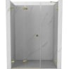 Mexen Lunar-F drzwi prysznicowe składane lewe 125 cm, transparent, złote - 836S-125-050-50-00-L
