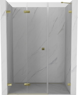 Mexen Lunar-F drzwi prysznicowe składane lewe 140 cm, transparent, złote - 836S-140-050-50-00-L