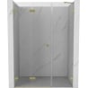 Mexen Lunar-F drzwi prysznicowe składane lewe 110 cm, transparent, złote szczotkowane - 836S-110-050-55-00-L