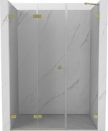 Mexen Lunar-F drzwi prysznicowe składane lewe 120 cm, transparent, złote szczotkowane - 836S-120-050-55-00-L