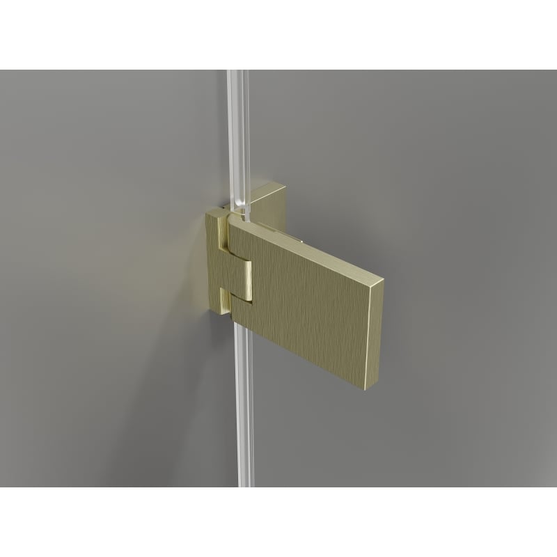 Mexen Lunar-F drzwi prysznicowe składane lewe 125 cm, transparent, złote szczotkowane - 836S-125-050-55-00-L