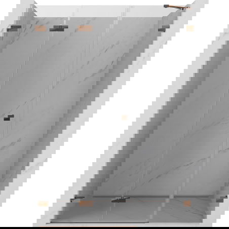 Mexen Lunar-F drzwi prysznicowe składane lewe 110 cm, transparent, różowe złoto - 836S-110-050-60-00-L