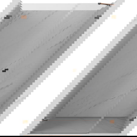 Mexen Lunar-B drzwi prysznicowe uchylne lewe 125 cm, transparent, różowe złoto - 832S-125-050-60-00-L