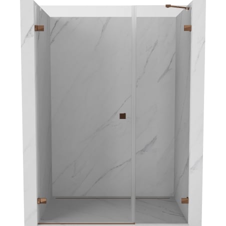 Mexen Lunar-B drzwi prysznicowe uchylne lewe 140 cm, transparent, różowe złoto - 832S-140-050-60-00-L