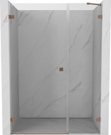 Mexen Lunar-B drzwi prysznicowe uchylne lewe 110 cm, transparent, miedź szczotkowana - 832S-110-050-65-00-L