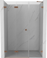 Mexen Lunar-F drzwi prysznicowe składane lewe 130 cm, transparent, miedź szczotkowana - 836S-130-050-65-00-L
