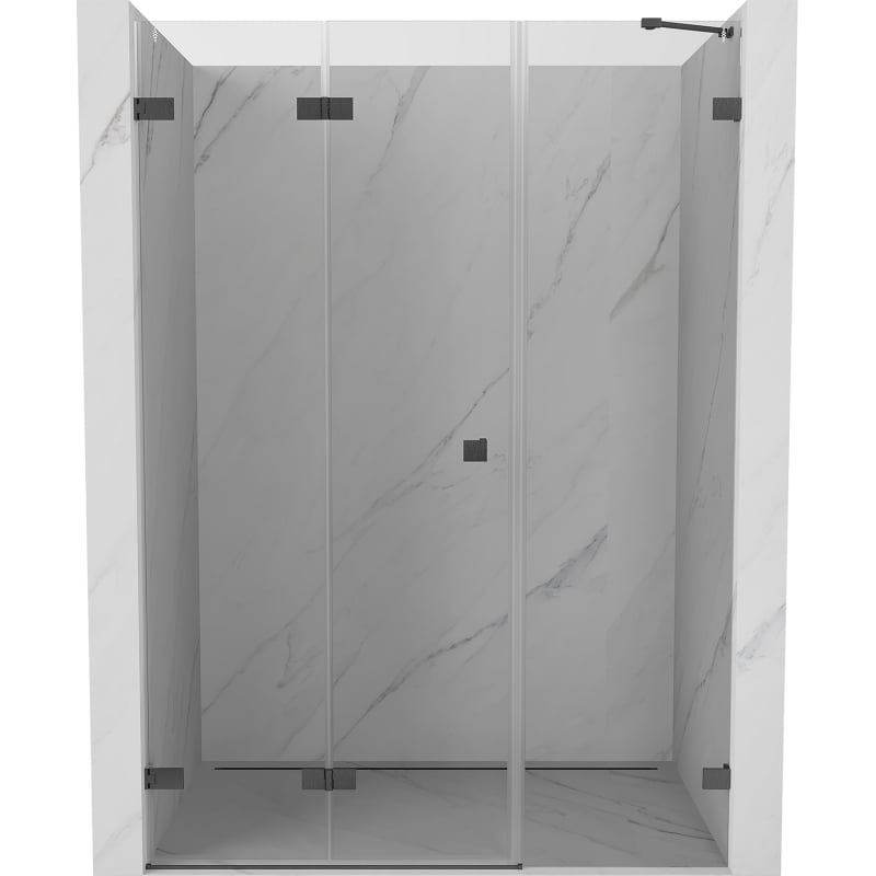 Mexen Lunar-F drzwi prysznicowe składane lewe 120 cm, transparent, gun gray szczotkowany - 836S-120-050-66-00-L