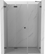 Mexen Lunar-F drzwi prysznicowe składane lewe 150 cm, transparent, gun gray szczotkowany - 836S-150-050-66-00-L