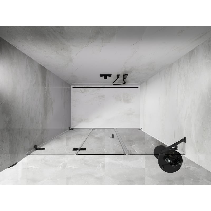 Mexen Lunar-F drzwi prysznicowe składane lewe 150 cm, transparent, gun gray szczotkowany - 836S-150-050-66-00-L