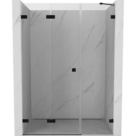 Mexen Lunar-F drzwi prysznicowe składane lewe 145 cm, transparent, czarne - 836S-145-050-70-00-L