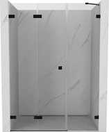 Mexen Lunar-F drzwi prysznicowe składane lewe 145 cm, transparent, czarne - 836S-145-050-70-00-L