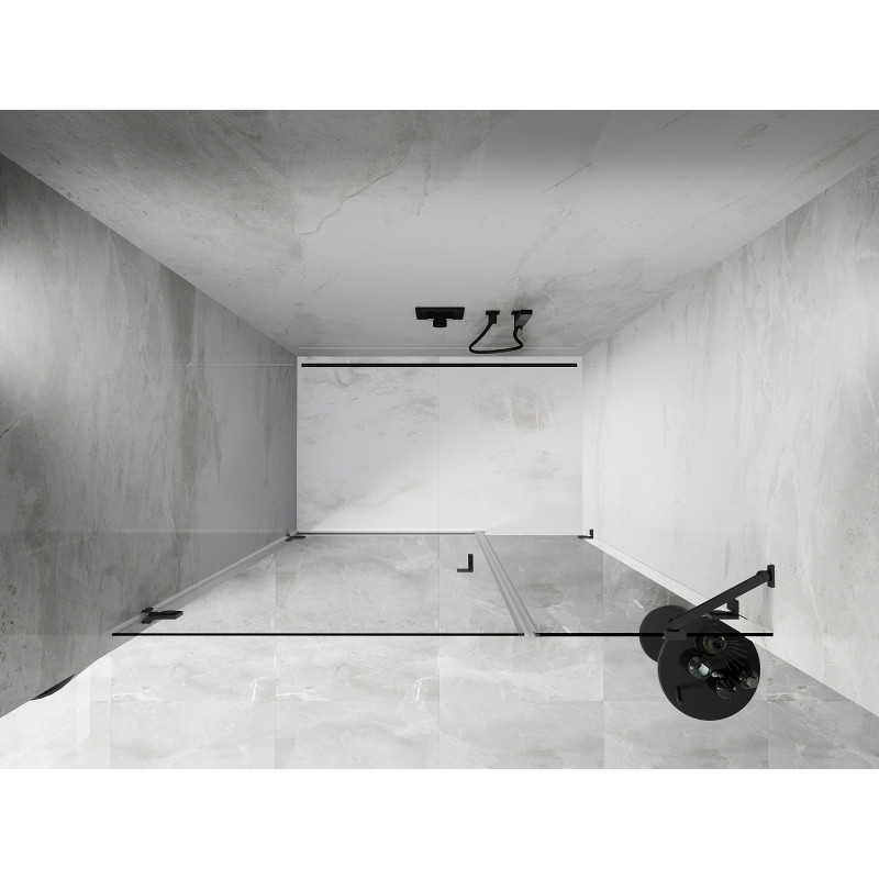 Mexen Lunar-B drzwi prysznicowe uchylne lewe 115 cm, transparent, gun gray szczotkowany - 832S-115-050-66-00-L