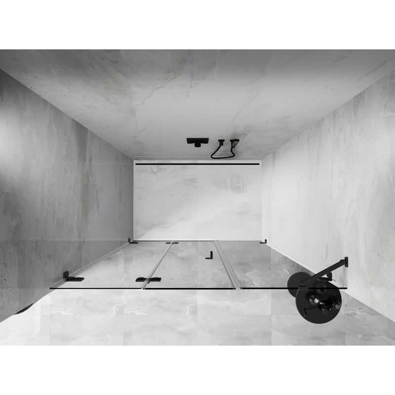 Mexen Lunar-F drzwi prysznicowe składane lewe 130 cm, transparent, gun metal - 836S-130-050-95-00-L